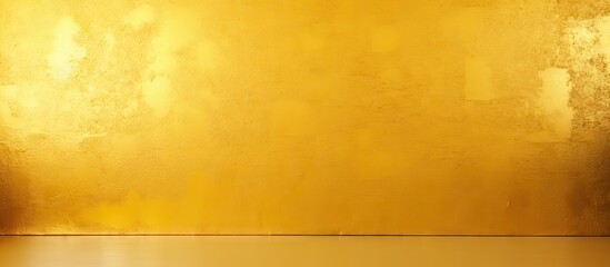 Gold wall with white floor