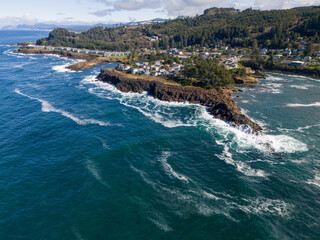 Depoe Bay Oregon Coast Highway 101 Drone Photo 1