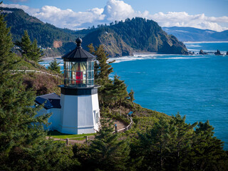 Cape Meares Lighthouse Oregon Coast Tillamook County Highway 101 Aerial View 9