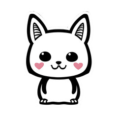 Obraz na płótnie Canvas A cute cartoon Dog. Perfect for sticker, t-shirt or Design template. generative AI. V