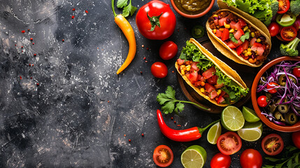 Mexican Food Extravaganza: Captivating Cinco de Mayo Cuisine, Traditional Tacos, Enriching Enchiladas, and Flavoursome Fajitas, a Feast of Authentic Mexican Delights.
