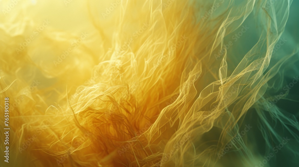 Poster abstract swirls of golden fibers creating a dreamlike, ethereal texture with a warm, soft glow