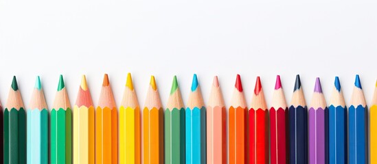 Color pencils with white background