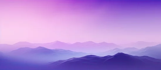 Gordijnen Purple and pink sky over distant mountains © Ilgun