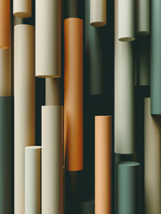 A colourful array of marbled cylinders with various textures and pastel tones.