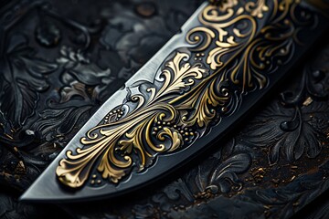 a close up of a knife