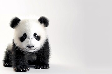 a baby panda bear with fluffy fur