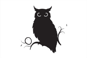 black and white owl