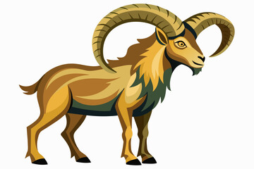 create me vector art of a horn of an ibex. Just one horn