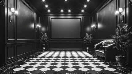 space with Old Hollywood elegance, featuring a Black and White Film border for vintage cinema charm and classic Hollywood allure.