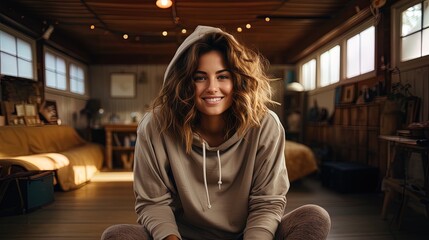 Naturally beautiful latin woman with perfect white teeth, genuine, positive, happy, smiling - obrazy, fototapety, plakaty