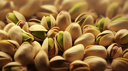 Fototapeta premium Rich background filled with fresh pistachios