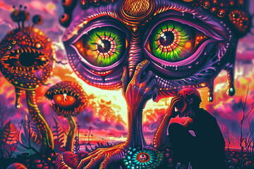 Weird Surrealism Trippy art of a DMT Realm, Psychedelic Art