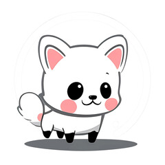 Obraz premium A cute cartoon Dog. Perfect for sticker, t-shirt or Design template. generative AI. V