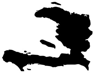 A contour map of Haiti. Graphic illustration on a transparent background with black country's borders