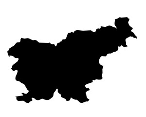 Obraz premium A contour map of Slovenia. Graphic illustration on a transparent background with black country's borders