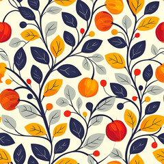 Seamless Leaf Pattern in Vibrant Colors