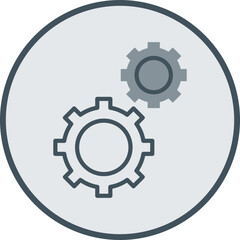Gear Line Fill Circle Icon