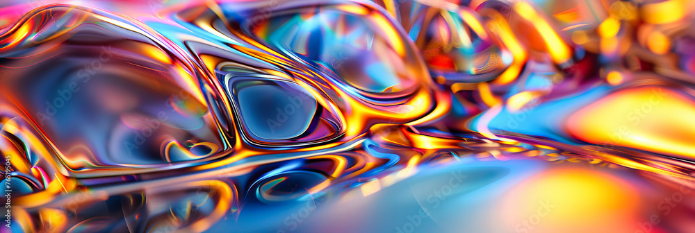 Poster vibrant abstract pattern, light and color in fluid motion, dynamic and futuristic design concept