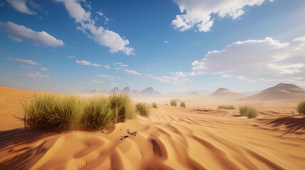 Fototapeta na wymiar Desert Sahara Desert Landscape View Aspect 16:9 