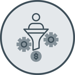 Conversion Rate Line Fill Circle Icon