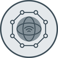 Internet Of Things Line Fill Circle Icon