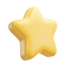 3d render yellow star isolated on transparent background , ai generative