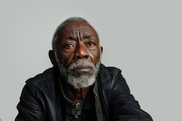 portrait of a elderly black man on a dark background - obrazy, fototapety, plakaty
