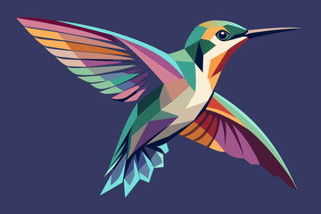 cartoon fractal fibonacci fantastic hummingbird, sophisticated vector 