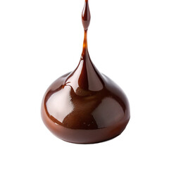 Chocolate drop. isolated on transparent background.