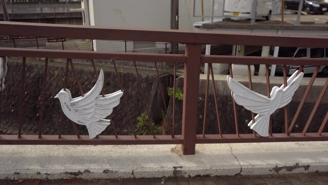 White Doves in City of Nagasaki, Japan Representing Peace After The Atomic Bomb Was Dropped