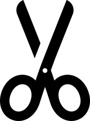 Black scissor icon flat style