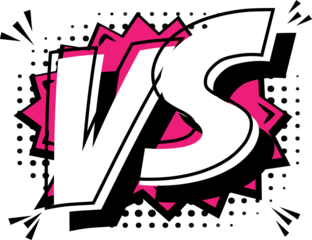 VS Comic Style Pop Art Dotted Background