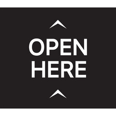 Open Here Icon Black Color flat style