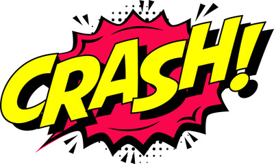 CRASH comic text colorful style