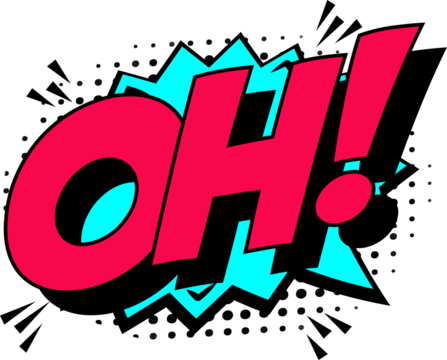 OH sign comic book style contrast