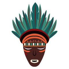 Indigenous religious mask vector illustration. - 765203080