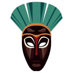 African mask isolated on white background. - 765203084