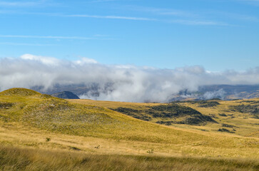 Sunlight at dusk in the mountains of the Serra do Cipó region in Minas Gerais, Brazil