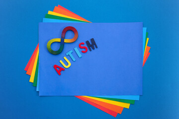 Autistic rainbow eight infinity symbol. Autism awareness day symbol. - 765205255