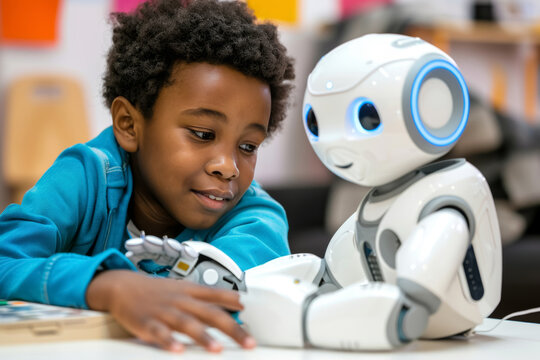 Child Learns Coding with Robot