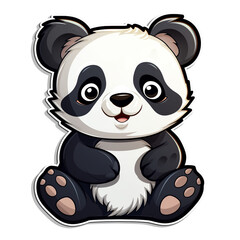 Naklejka premium panda, Sticker, Cute, Dark Colors сreated with Generative Ai