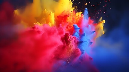 Fototapeta na wymiar Colorful smoke explosion on black background. Abstract background. 3d rendering