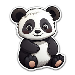panda, Sticker, Cute, Dark Colors сreated with Generative Ai