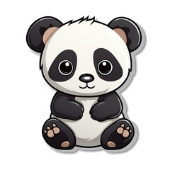 panda, Sticker, Cute, Dark Colors сreated with Generative Ai