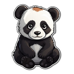 Obraz premium panda, Sticker, Cute, Dark Colors сreated with Generative Ai