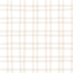 Brown Beige Gingham Check Hand Drawn Background Overlay