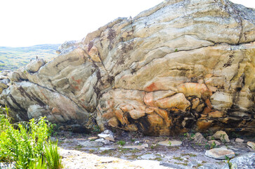 Cave paintings over five thousand years old painted on rocks in the Serra do Cipó region, Brazil