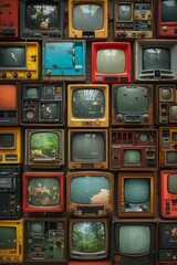 Retro Radiance: A Spectacular Display of Vintage Television Screens