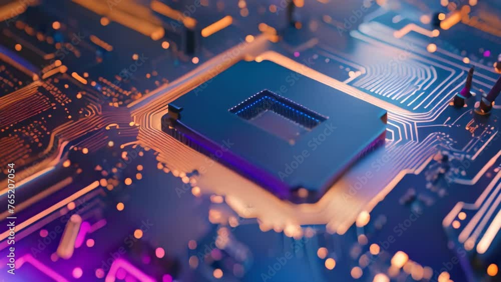 Poster close up of electronic circuit board. technology background. abstract technology background with cir